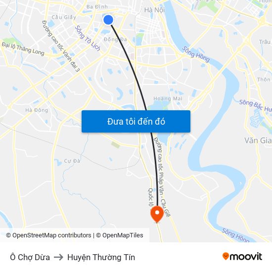 Ô Chợ Dừa to Huyện Thường Tín map