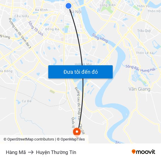 Hàng Mã to Huyện Thường Tín map