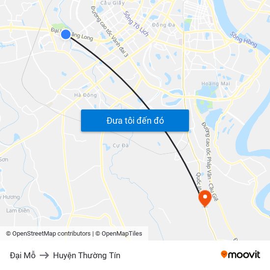 Đại Mỗ to Huyện Thường Tín map