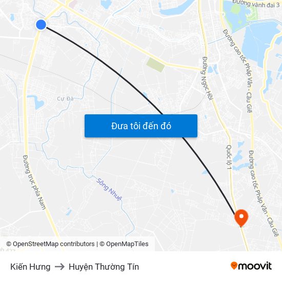 Kiến Hưng to Huyện Thường Tín map