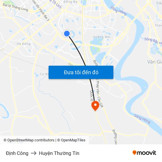 Định Công to Huyện Thường Tín map