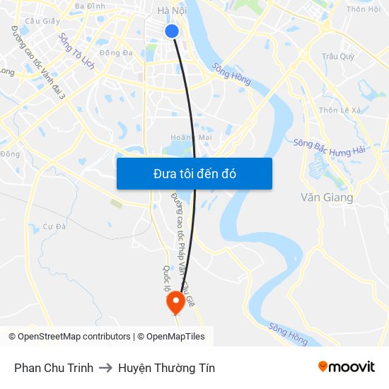 Phan Chu Trinh to Huyện Thường Tín map