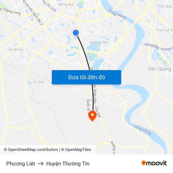 Phương Liệt to Huyện Thường Tín map