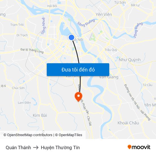 Quán Thánh to Huyện Thường Tín map