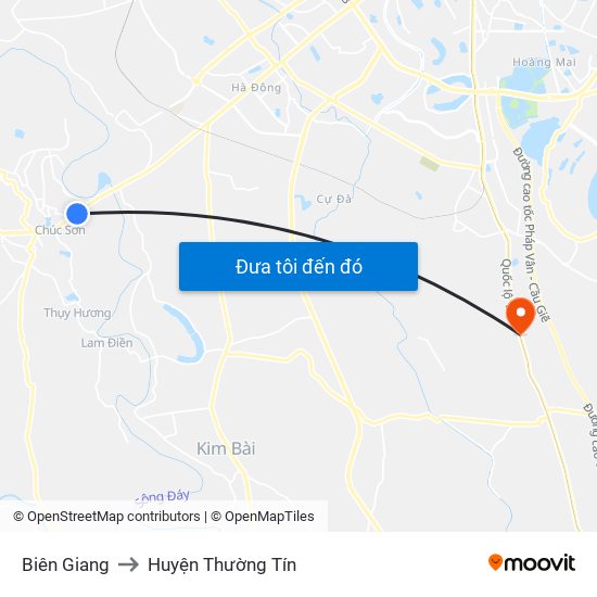 Biên Giang to Huyện Thường Tín map