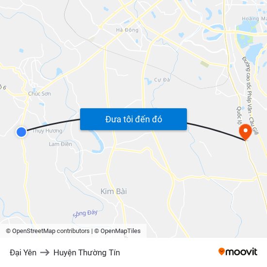 Đại Yên to Huyện Thường Tín map