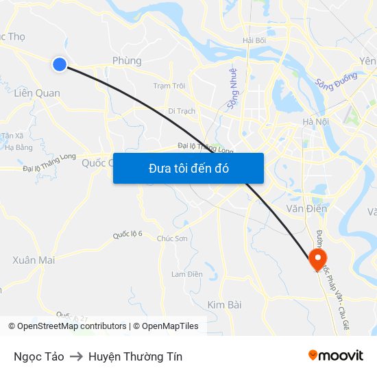 Ngọc Tảo to Huyện Thường Tín map