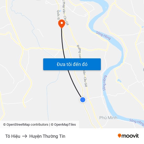 Tô Hiệu to Huyện Thường Tín map