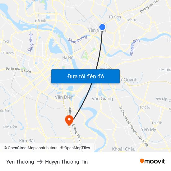 Yên Thường to Huyện Thường Tín map