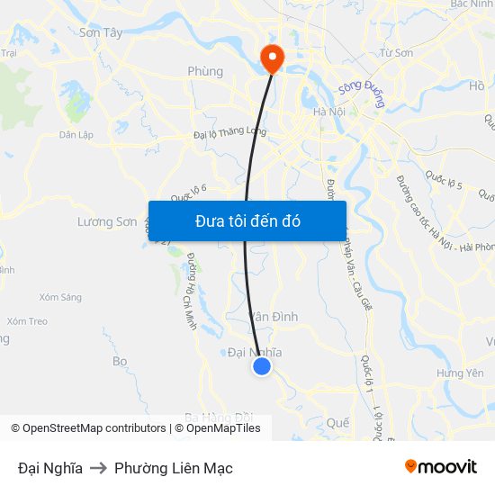 Đại Nghĩa to Phường Liên Mạc map