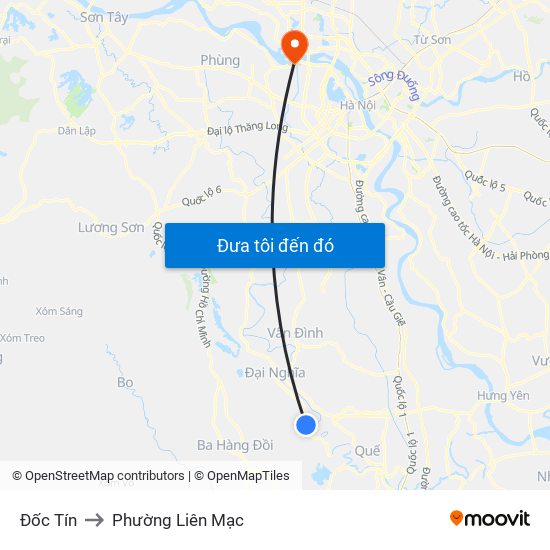 Đốc Tín to Phường Liên Mạc map