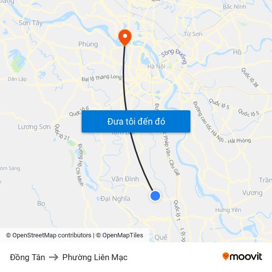 Đồng Tân to Phường Liên Mạc map