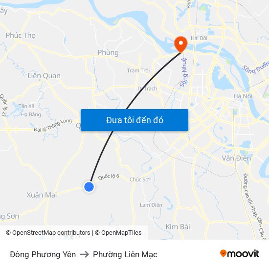 Đông Phương Yên to Phường Liên Mạc map