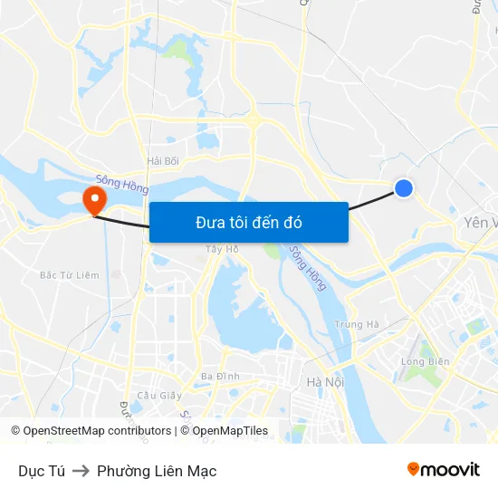 Dục Tú to Phường Liên Mạc map