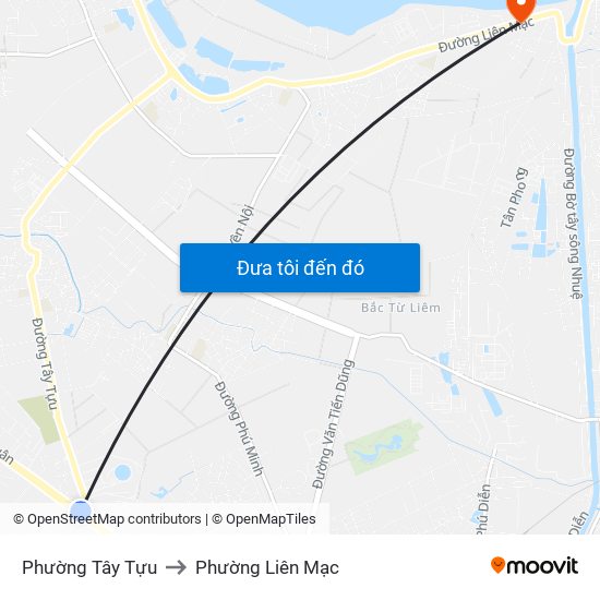 Phường Tây Tựu to Phường Liên Mạc map