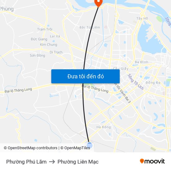 Phường Phú Lãm to Phường Liên Mạc map