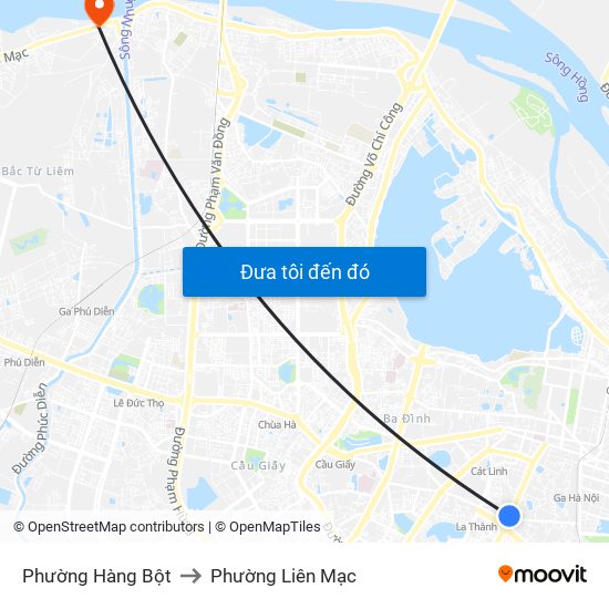 Phường Hàng Bột to Phường Liên Mạc map
