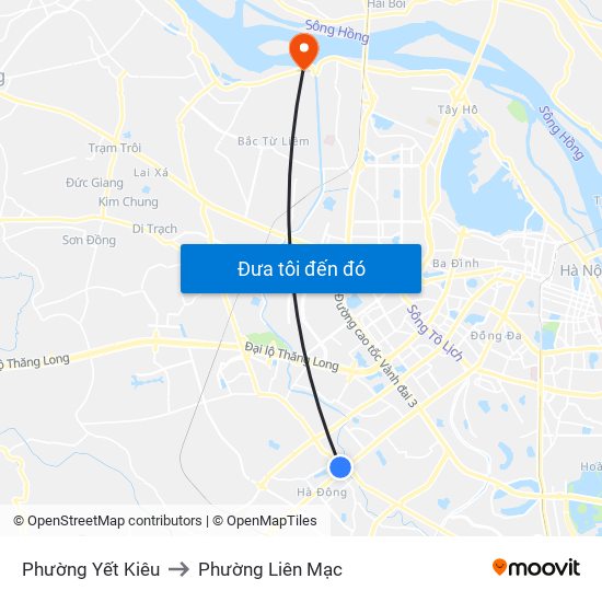 Phường Yết Kiêu to Phường Liên Mạc map