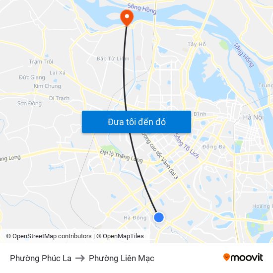 Phường Phúc La to Phường Liên Mạc map