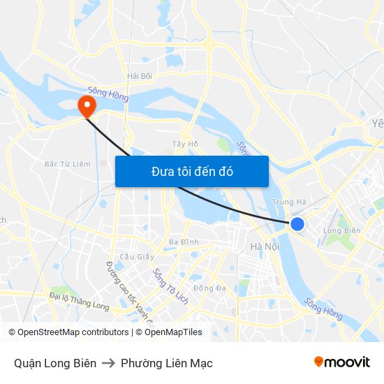 Quận Long Biên to Phường Liên Mạc map