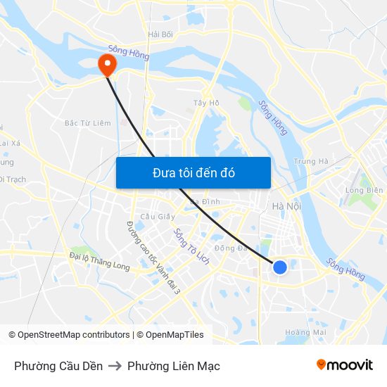 Phường Cầu Dền to Phường Liên Mạc map