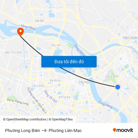 Phường Long Biên to Phường Liên Mạc map