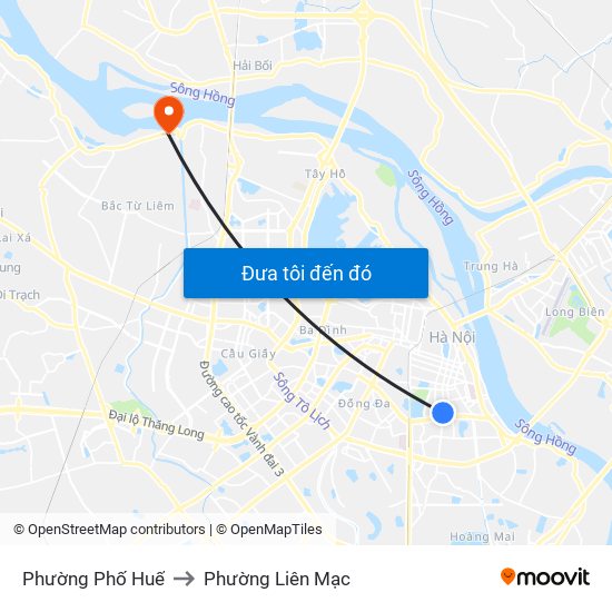 Phường Phố Huế to Phường Liên Mạc map