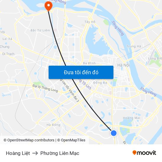 Hoàng Liệt to Phường Liên Mạc map