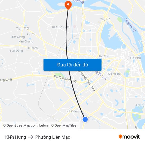 Kiến Hưng to Phường Liên Mạc map