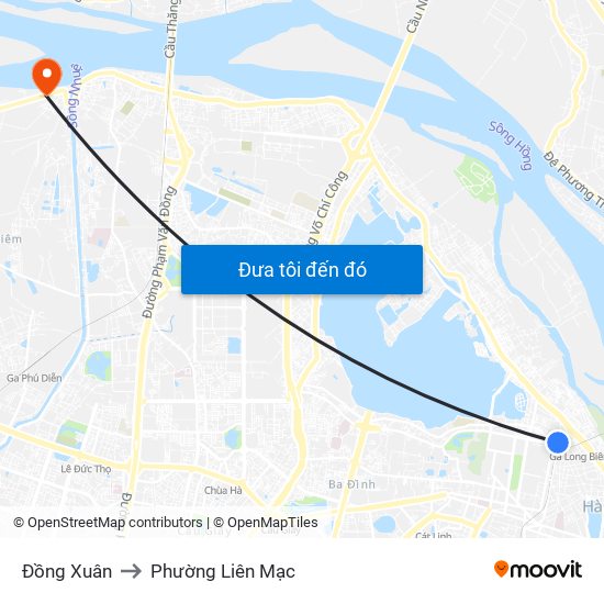 Đồng Xuân to Phường Liên Mạc map