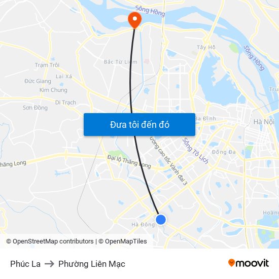 Phúc La to Phường Liên Mạc map