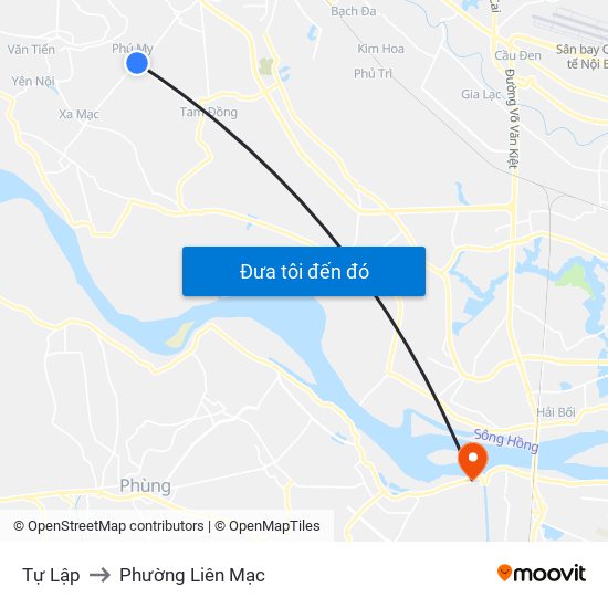 Tự Lập to Phường Liên Mạc map