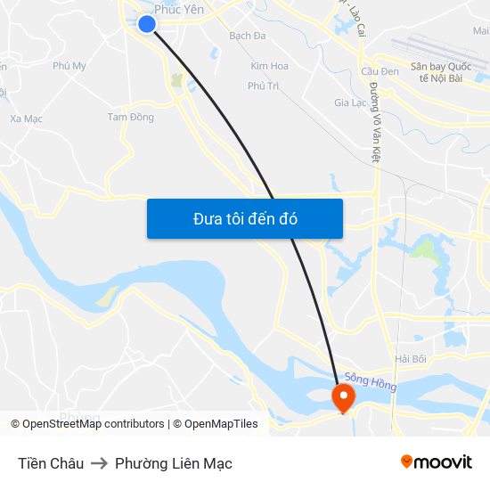 Tiền Châu to Phường Liên Mạc map