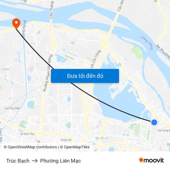 Trúc Bạch to Phường Liên Mạc map