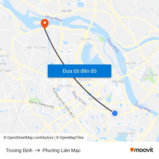 Trương Định to Phường Liên Mạc map