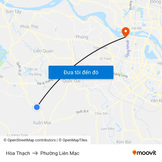 Hòa Thạch to Phường Liên Mạc map