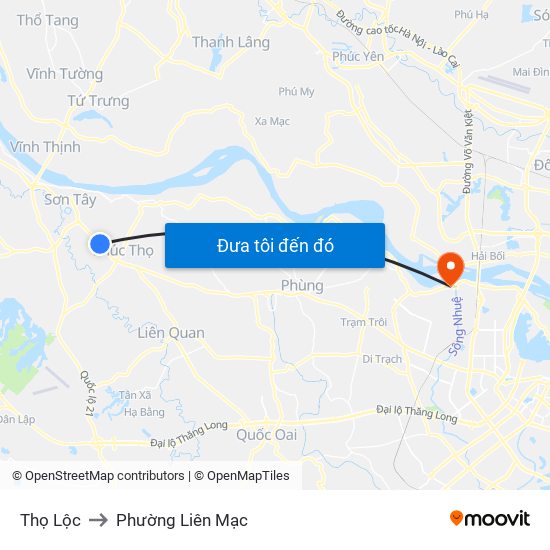 Thọ Lộc to Phường Liên Mạc map