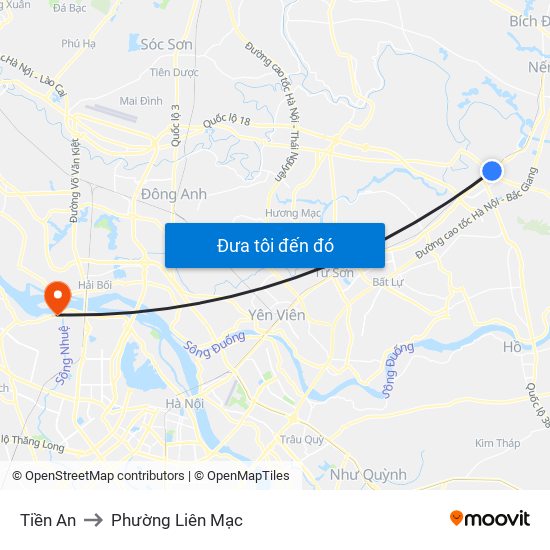 Tiền An to Phường Liên Mạc map