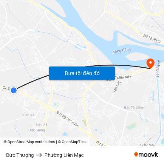 Đức Thượng to Phường Liên Mạc map