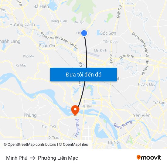 Minh Phú to Phường Liên Mạc map