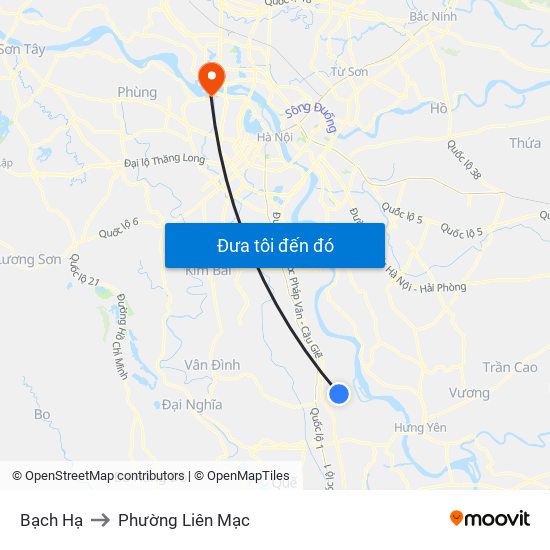 Bạch Hạ to Phường Liên Mạc map