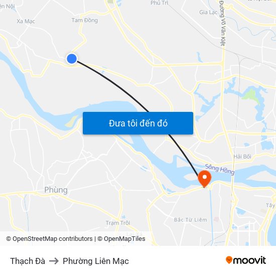 Thạch Đà to Phường Liên Mạc map