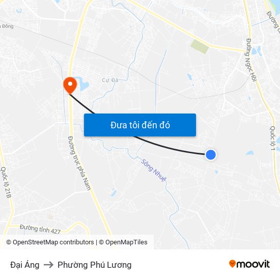 Đại Áng to Phường Phú Lương map