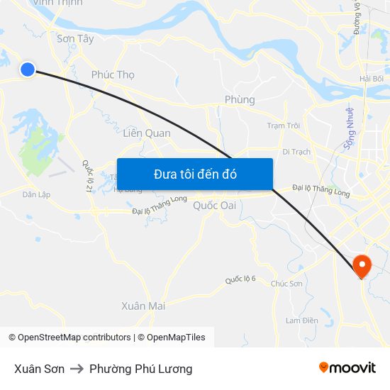 Xuân Sơn to Phường Phú Lương map