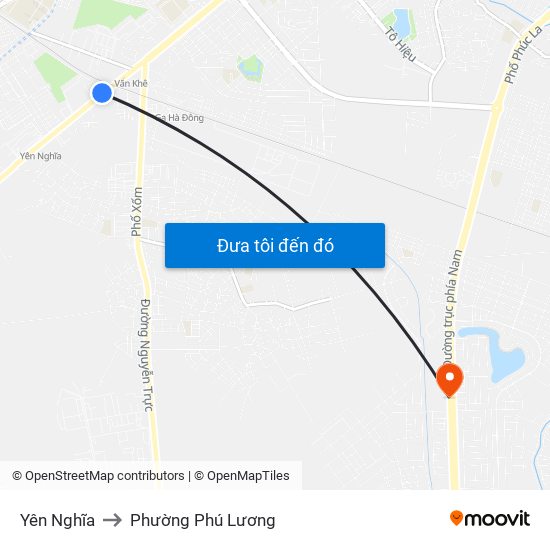 Yên Nghĩa to Phường Phú Lương map