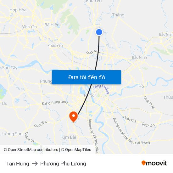 Tân Hưng to Phường Phú Lương map