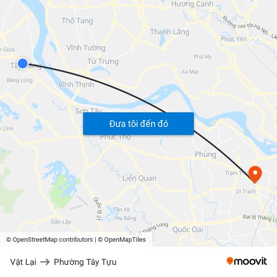 Vật Lại to Phường Tây Tựu map