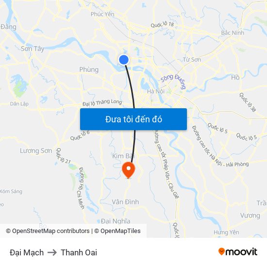 Đại Mạch to Thanh Oai map