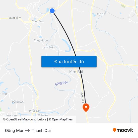 Đồng Mai to Thanh Oai map