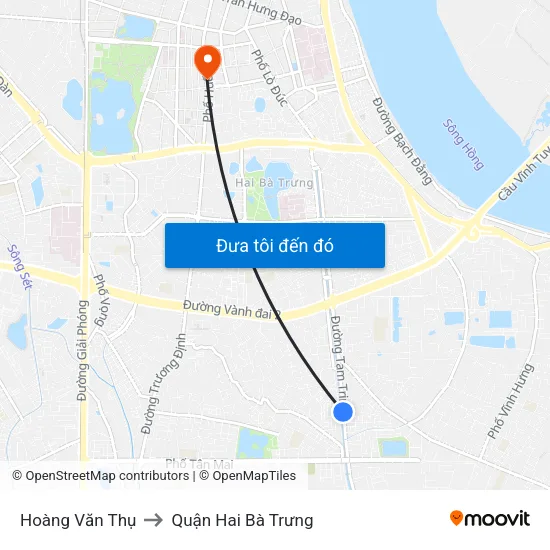 Hoàng Văn Thụ to Quận Hai Bà Trưng map